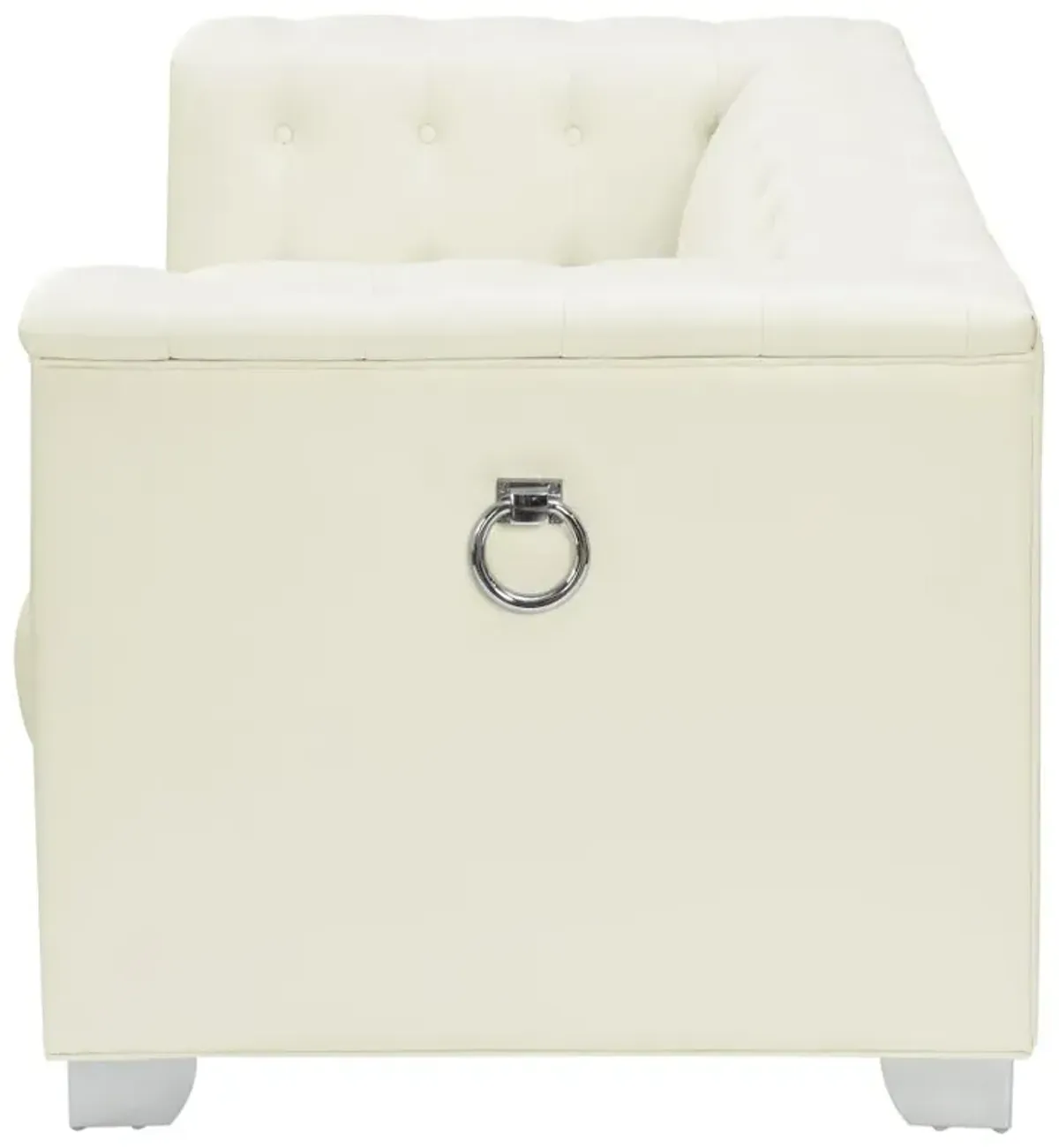 Chaviano Tufted Upholstered Loveseat Pearl White