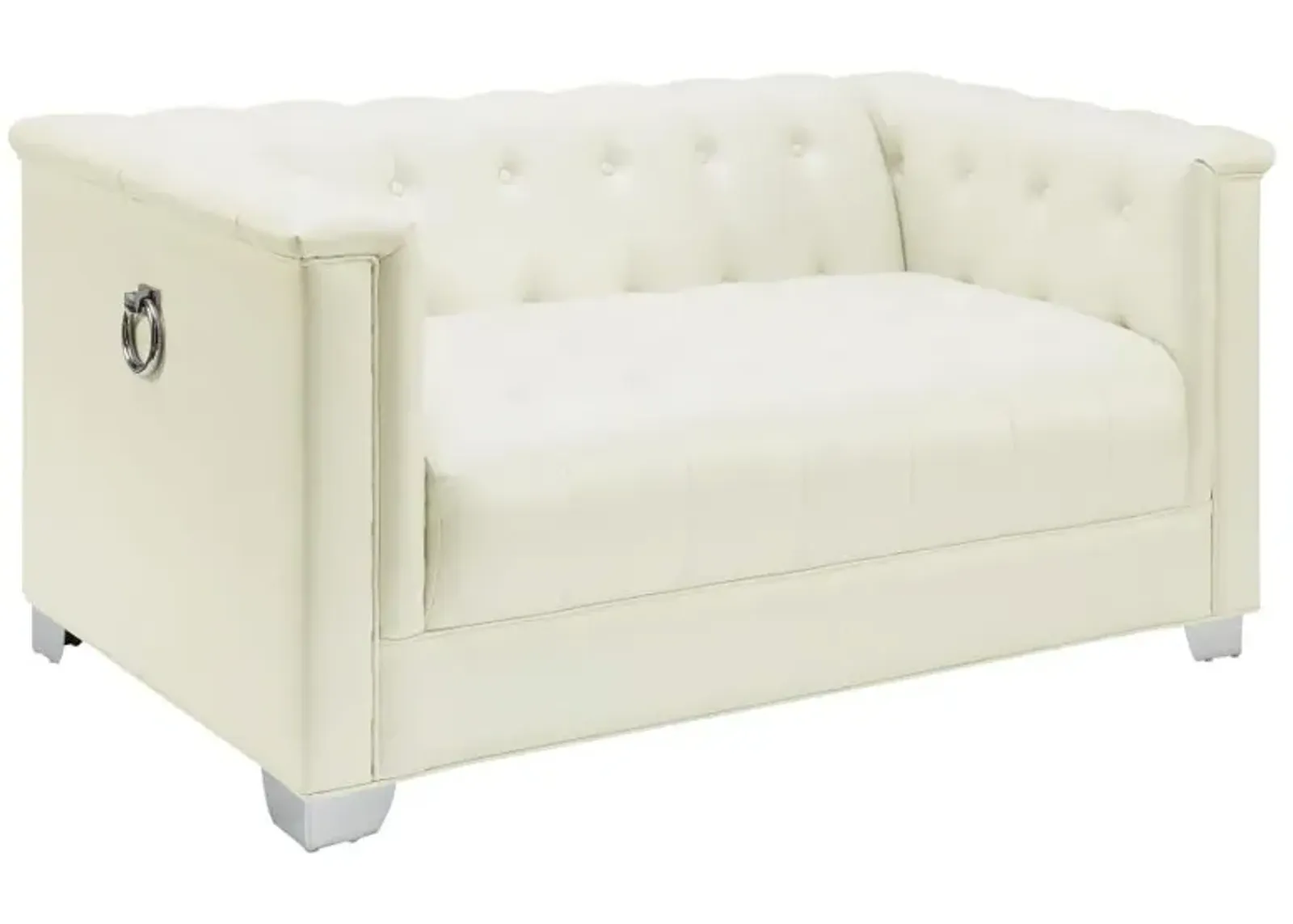 Chaviano Tufted Upholstered Loveseat Pearl White