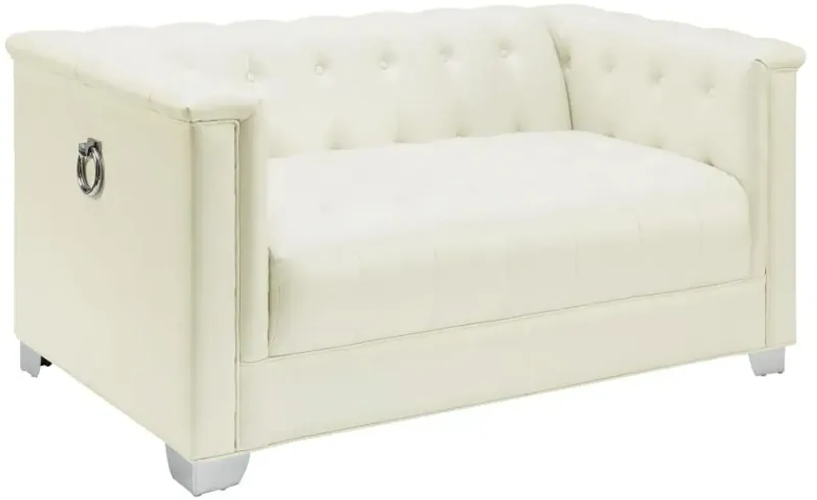 Chaviano Tufted Upholstered Loveseat Pearl White