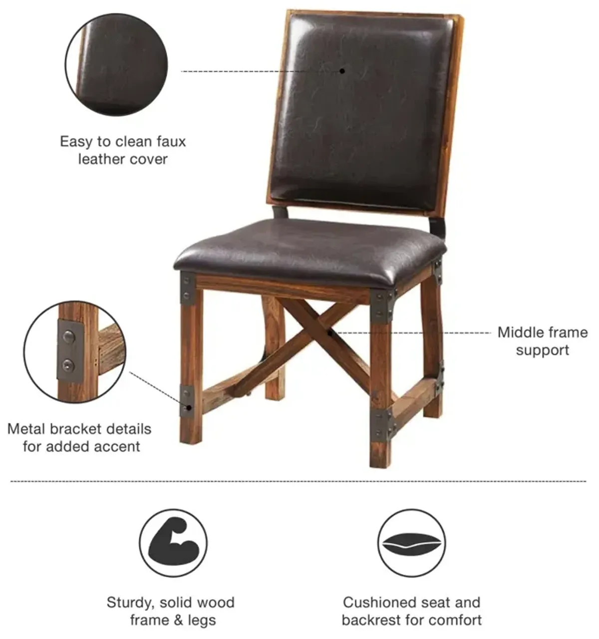 INK+IVY Lancaster Chocolate Dining Chair