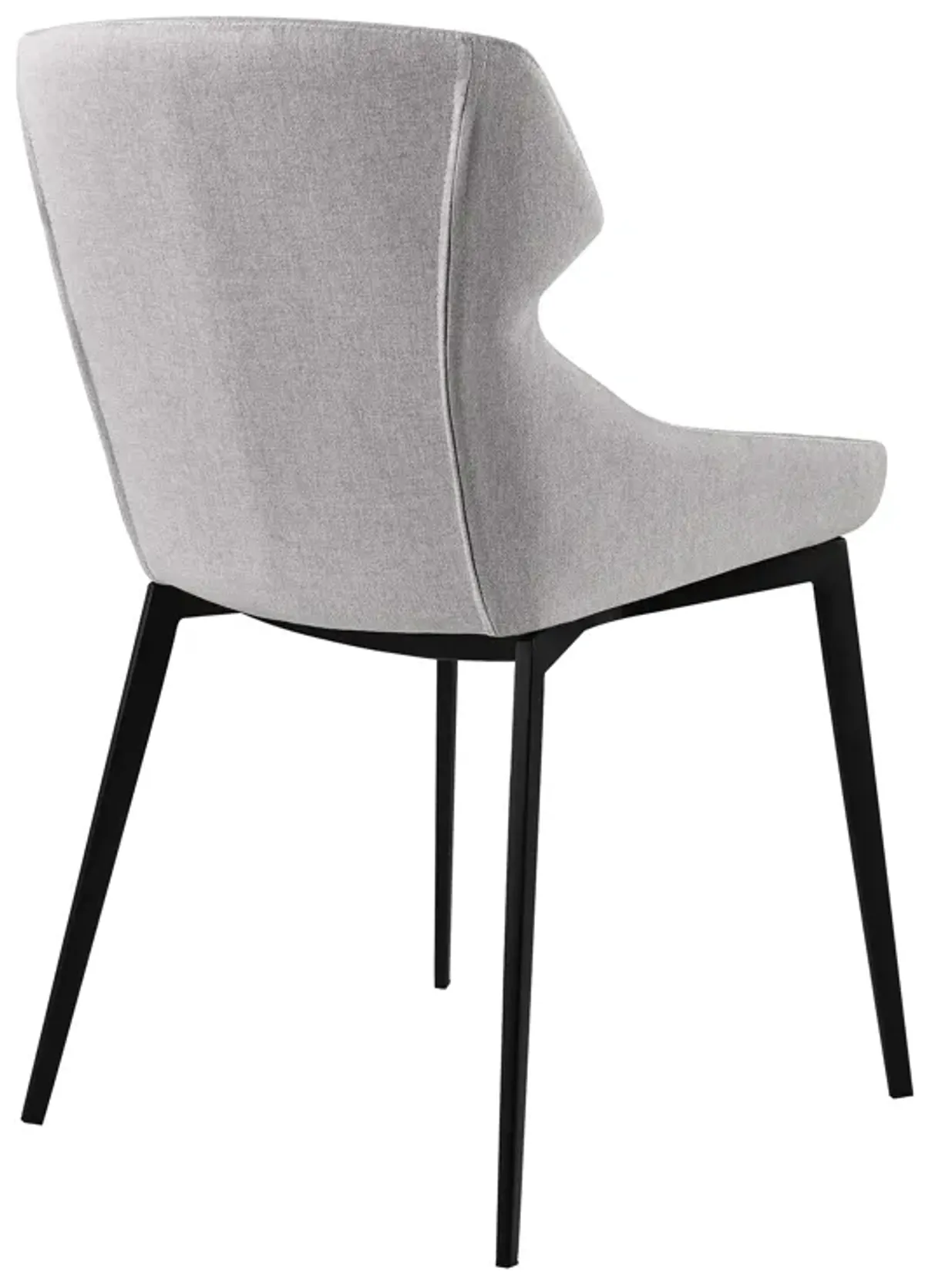 Kenna Modern Dining Chair in Matte Black Finish and Gray Fabric - Set of 2 