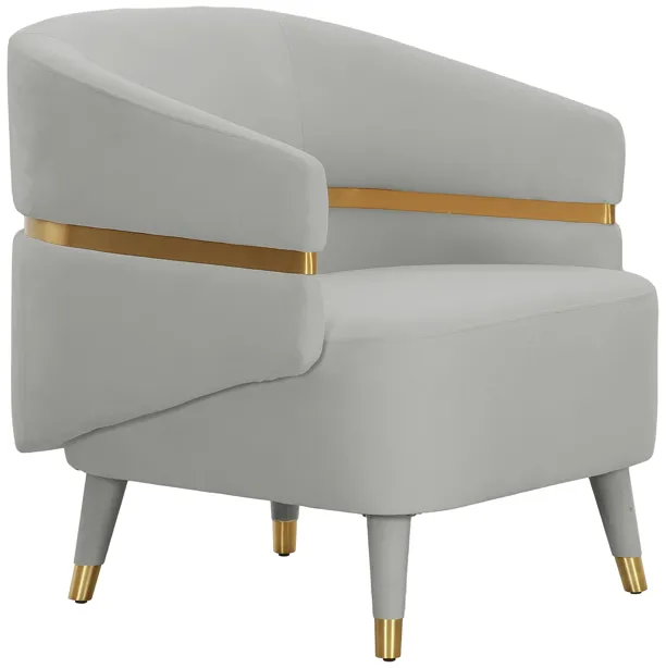 Ayla Cream Velvet Accent Chair