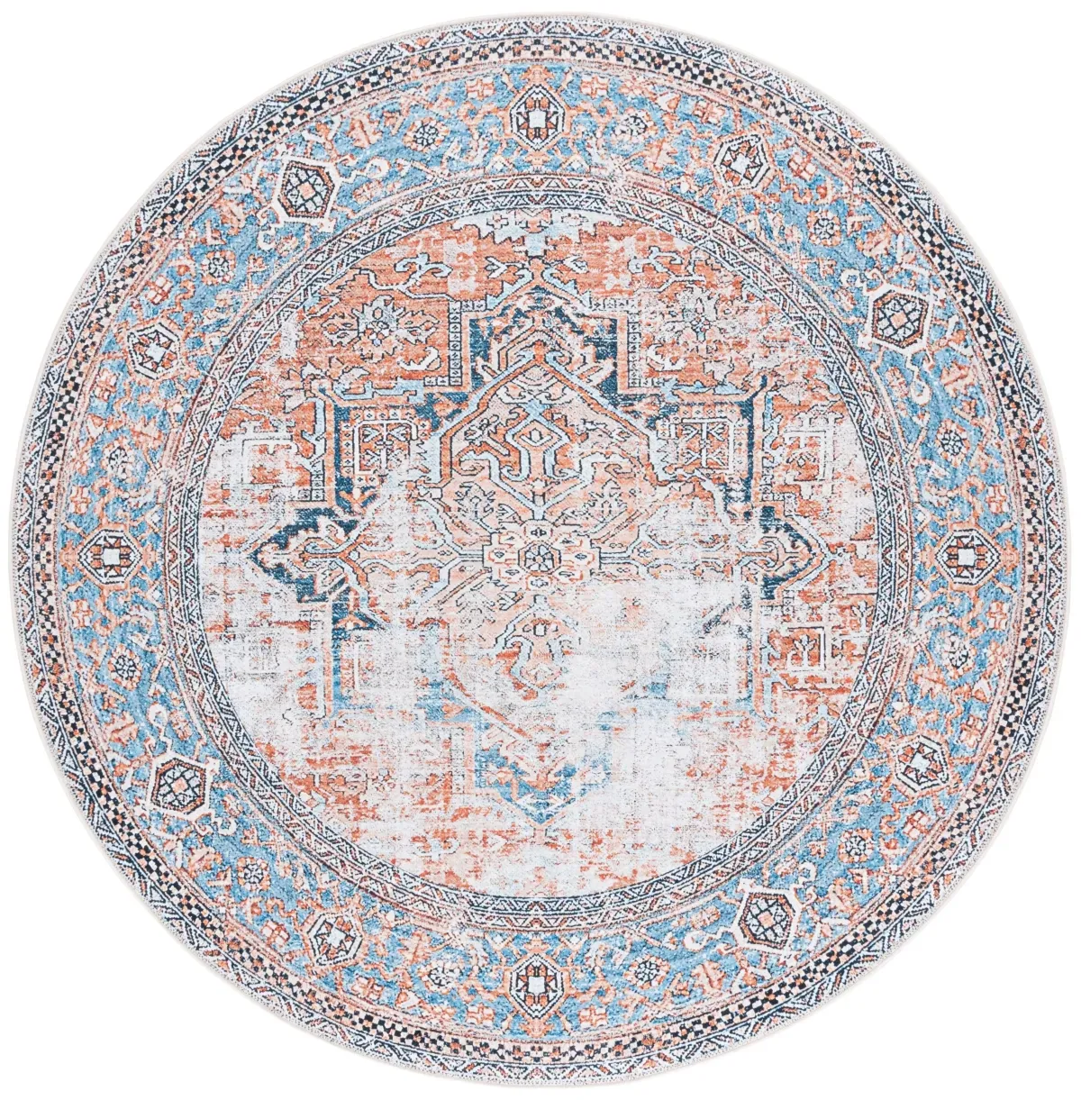 ORLANDO 764 ORANGE  6'-7' x 6'-7' Round Round Rug