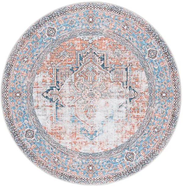 ORLANDO 764 ORANGE  6'-7' x 6'-7' Round Round Rug