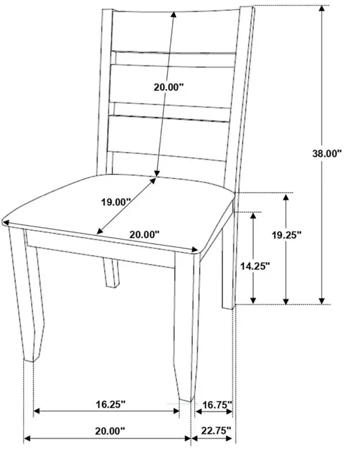 Alston Ladder Back Dining Side Chairs Knotty Nutmeg and Grey (Set of 2)