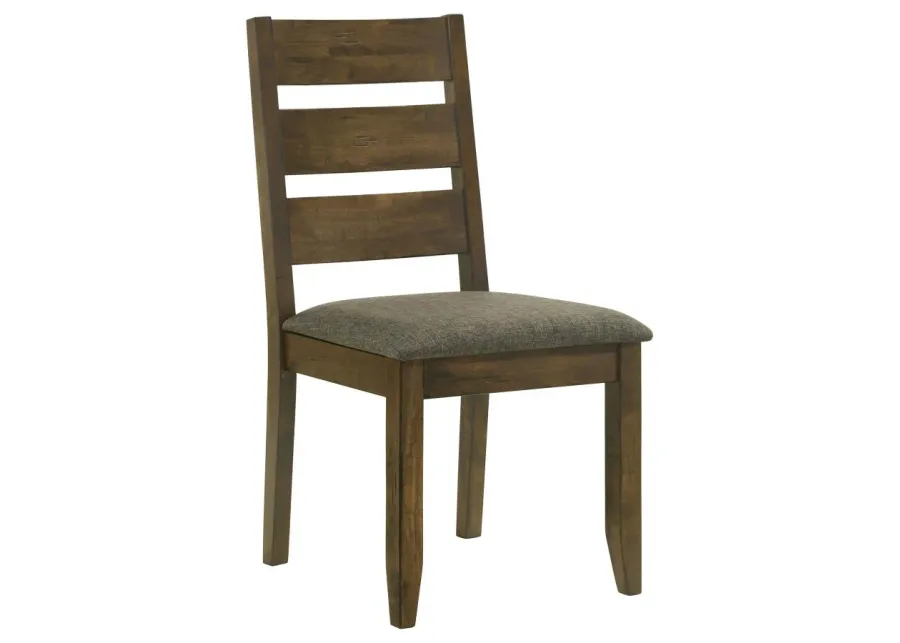 Alston Ladder Back Dining Side Chairs Knotty Nutmeg and Grey (Set of 2)