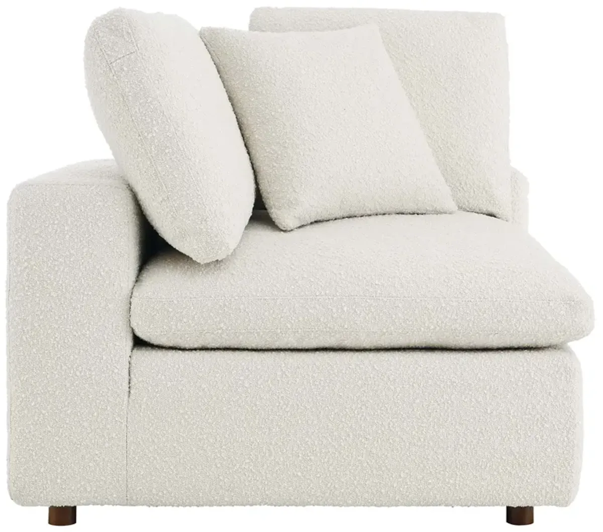 Commix Down Filled Overstuffed Boucle Fabric Corner Chair