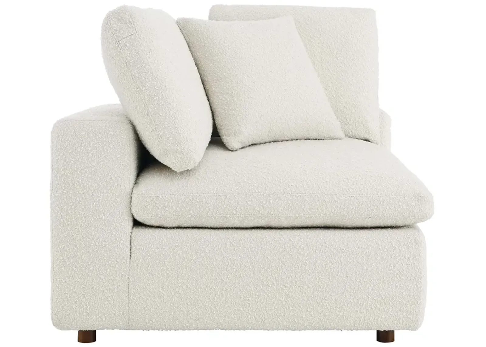 Commix Down Filled Overstuffed Boucle Fabric Corner Chair