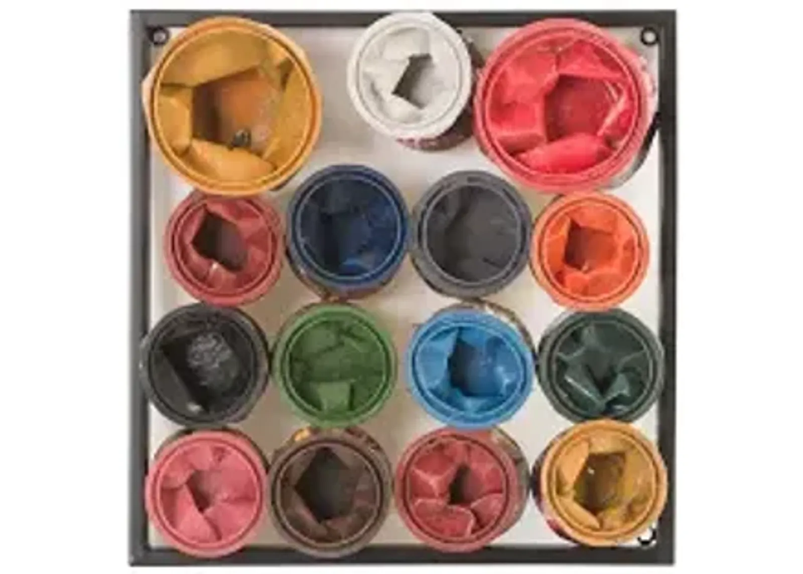 paint can wall art, square, assorted colors, sm