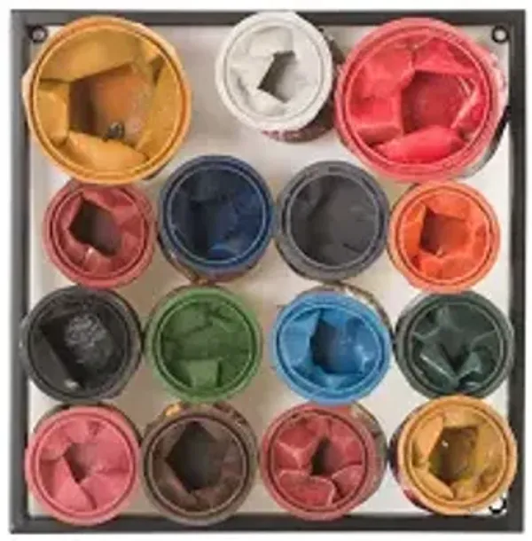 paint can wall art, square, assorted colors, sm
