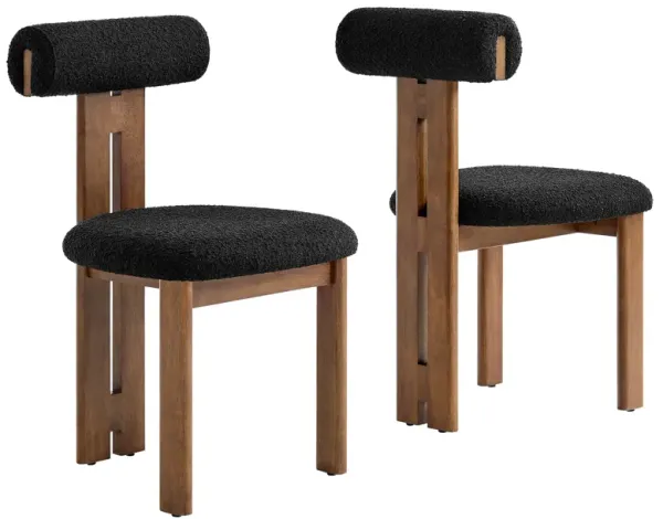 Torian Boucle Fabric Dining Chair Set of 2 by Modway