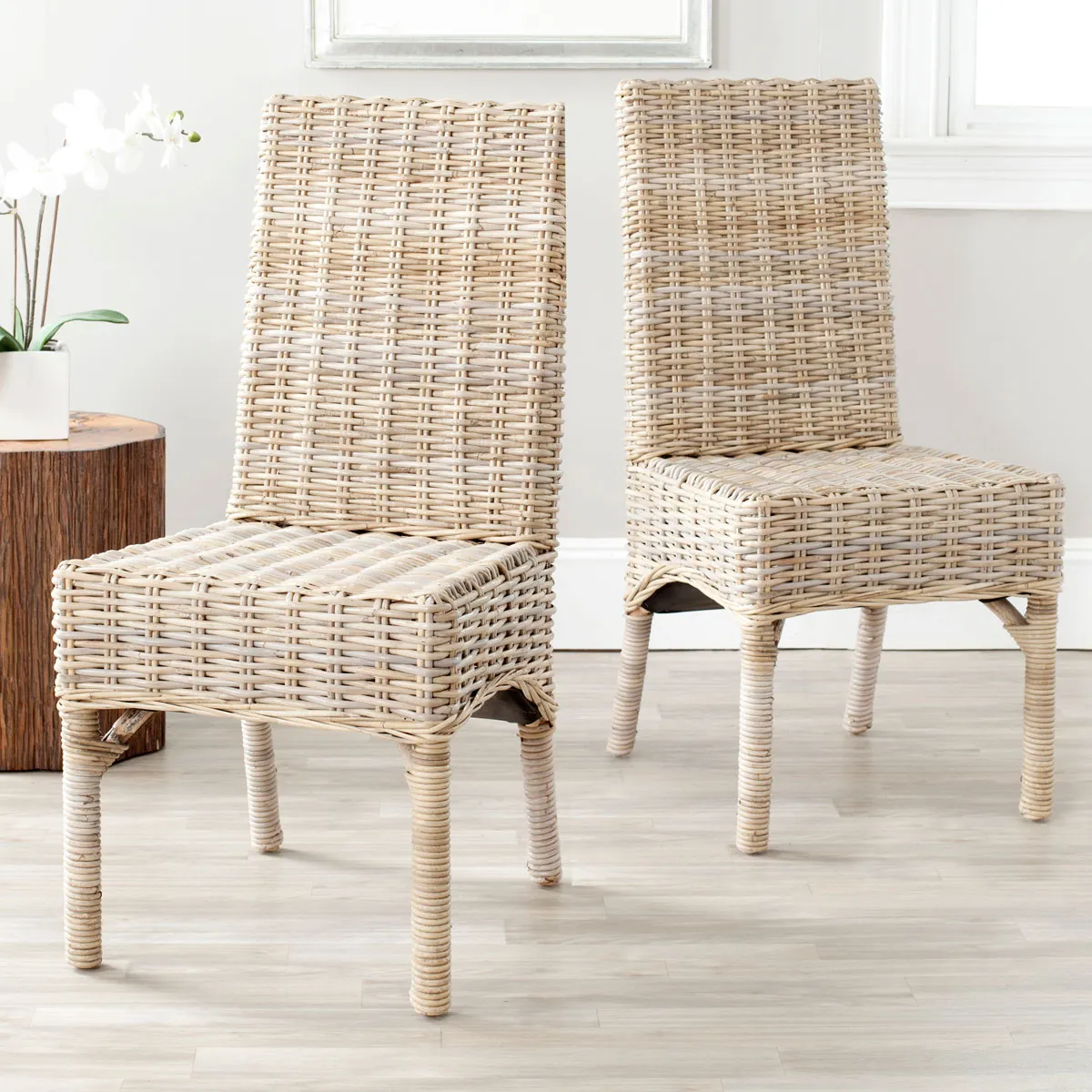 BEACON 18''H RATTAN SIDE CHAIR - Set of 2