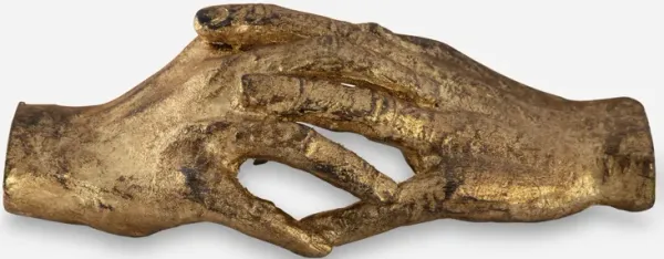 Hold My Hand Gold Sculpture