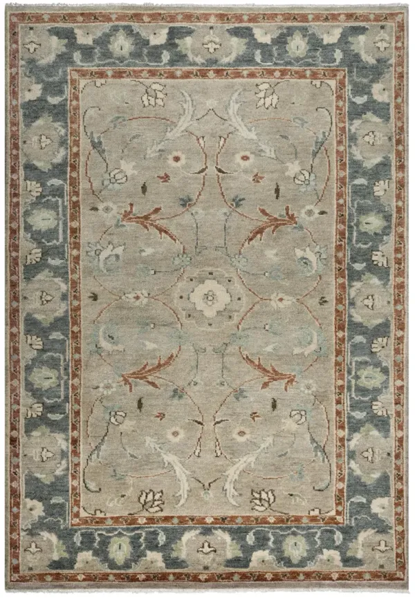 Belmont Lt. Blue  Hand Spun Wool 6' x 9' Rectangle Rug