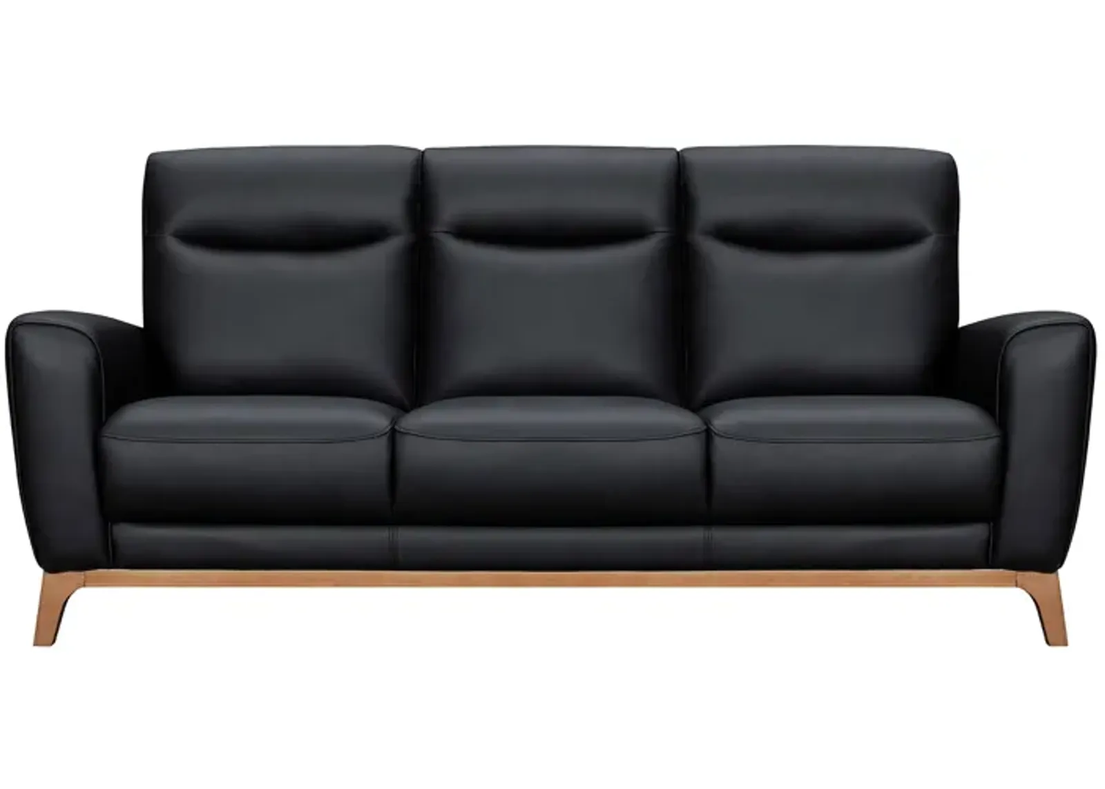 Greyson 83" Black Leather Sofa