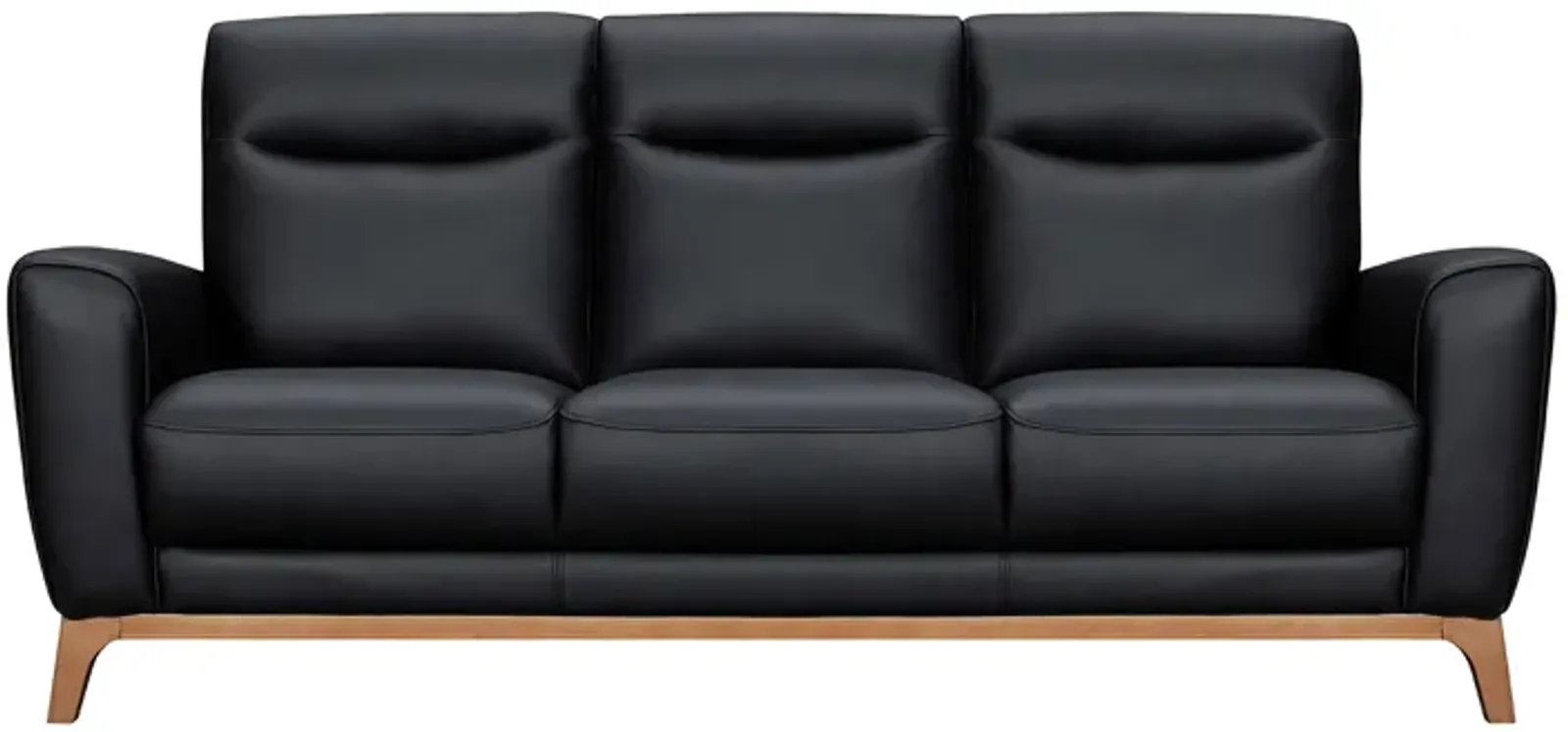 Greyson 83" Black Leather Sofa