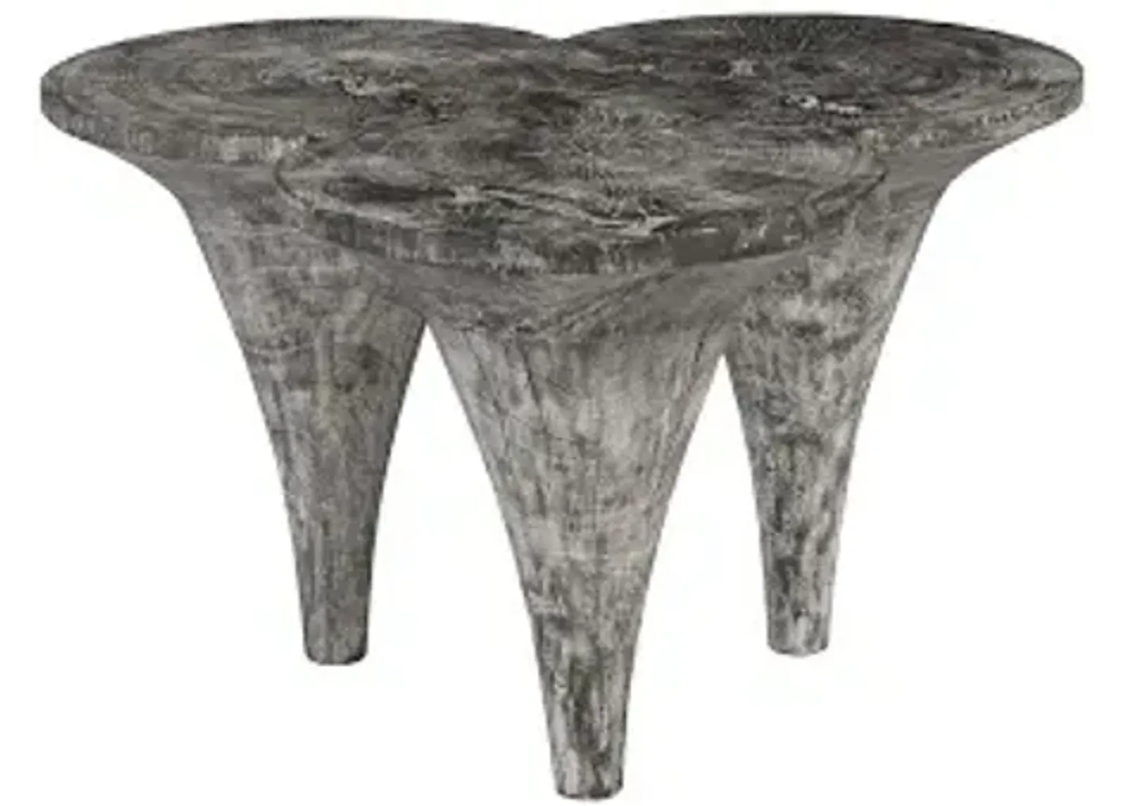 marley coffee table, chamcha wood, gray stone finish