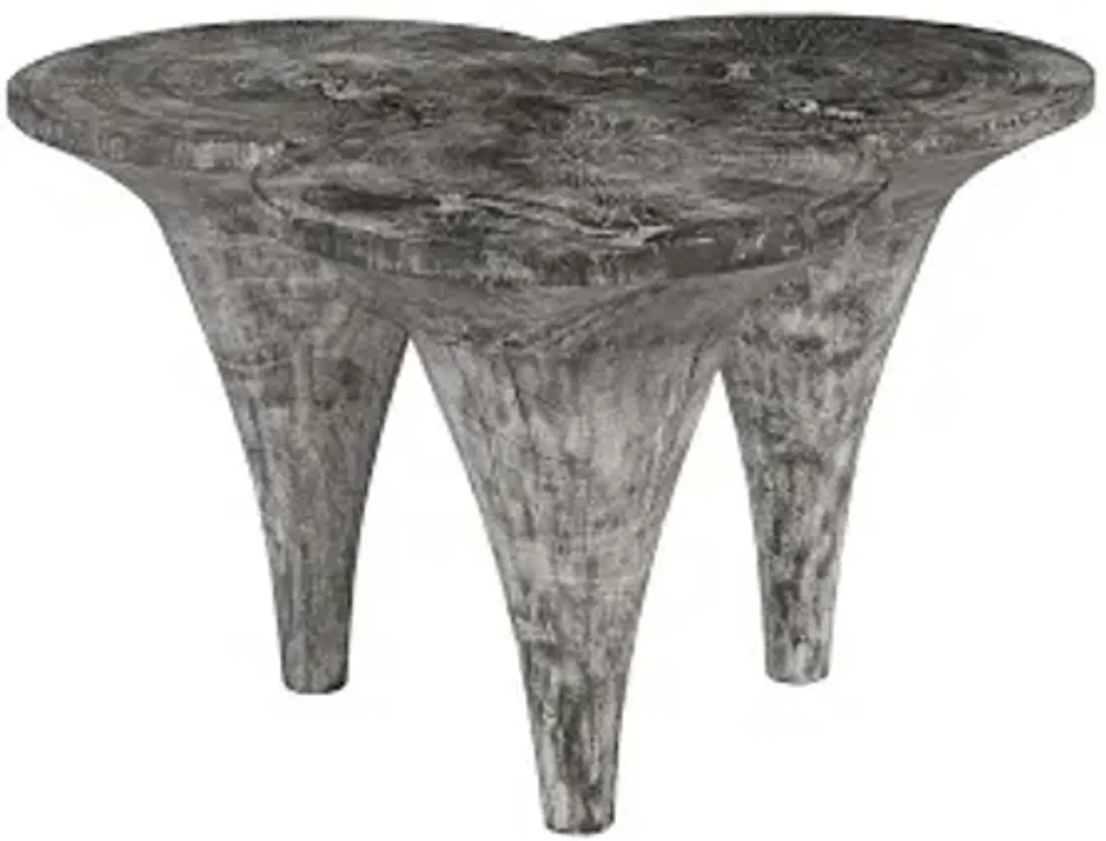 marley coffee table, chamcha wood, gray stone finish