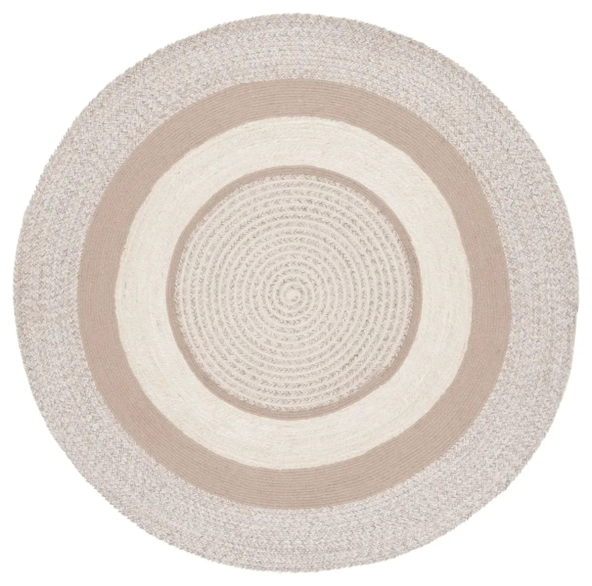 BRAIDED 758 BEIGE  5' x 5' Round Round Rug