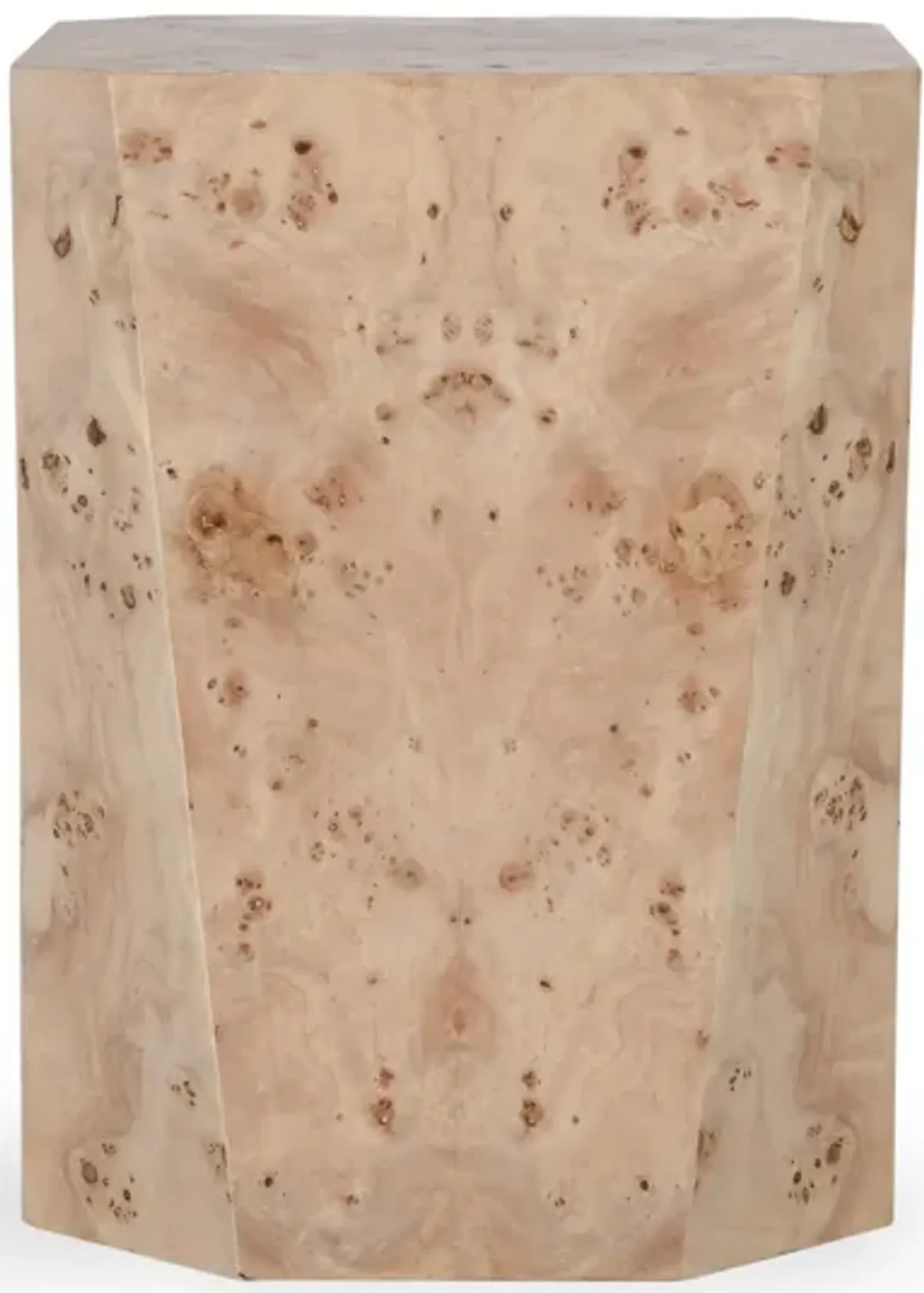 Avena 17" Burl Wood Square End Table in Natural Tone