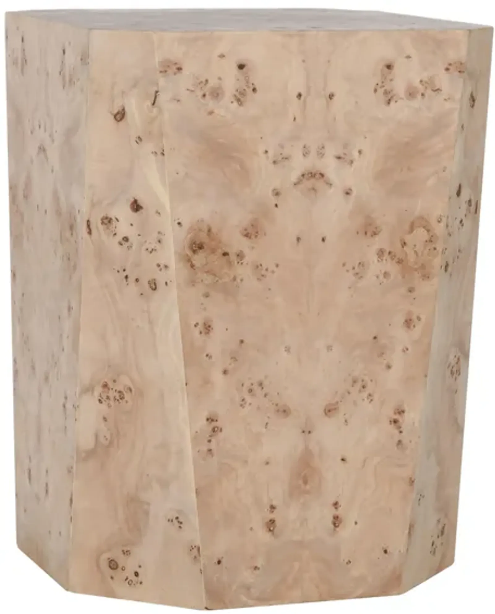 Avena 17" Burl Wood Square End Table in Natural Tone