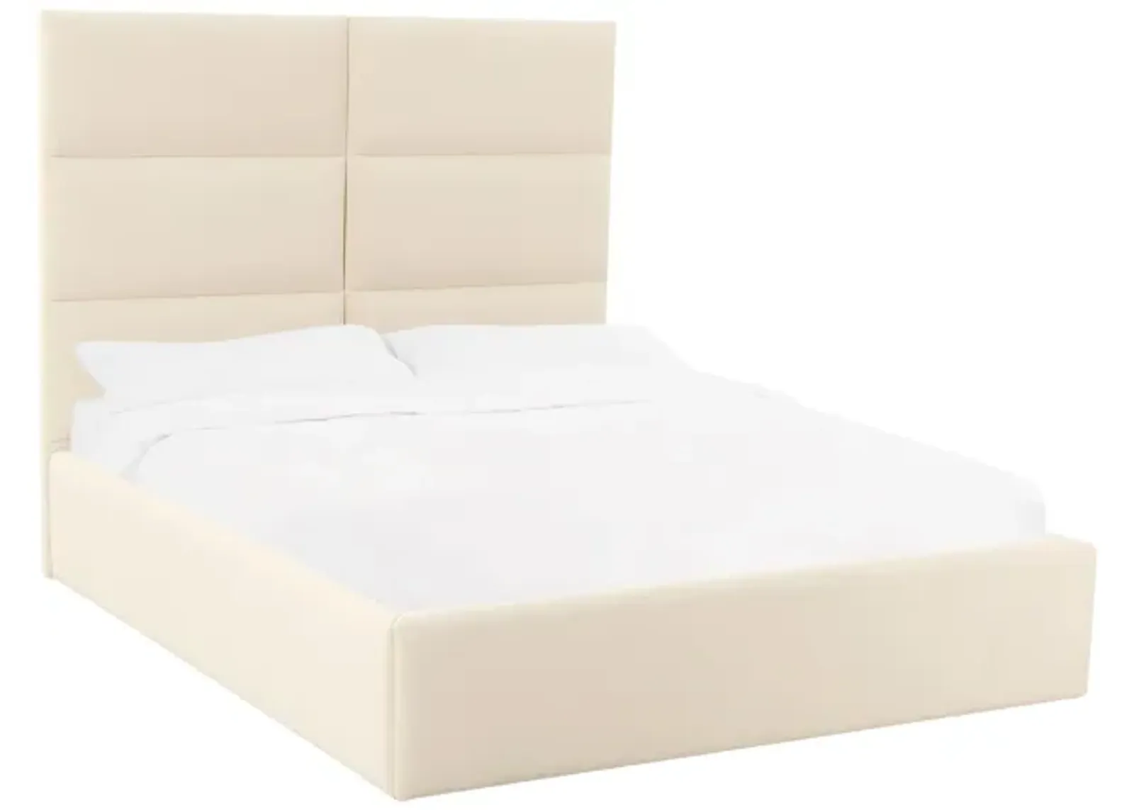 Eliana Cream Velvet Queen Bed