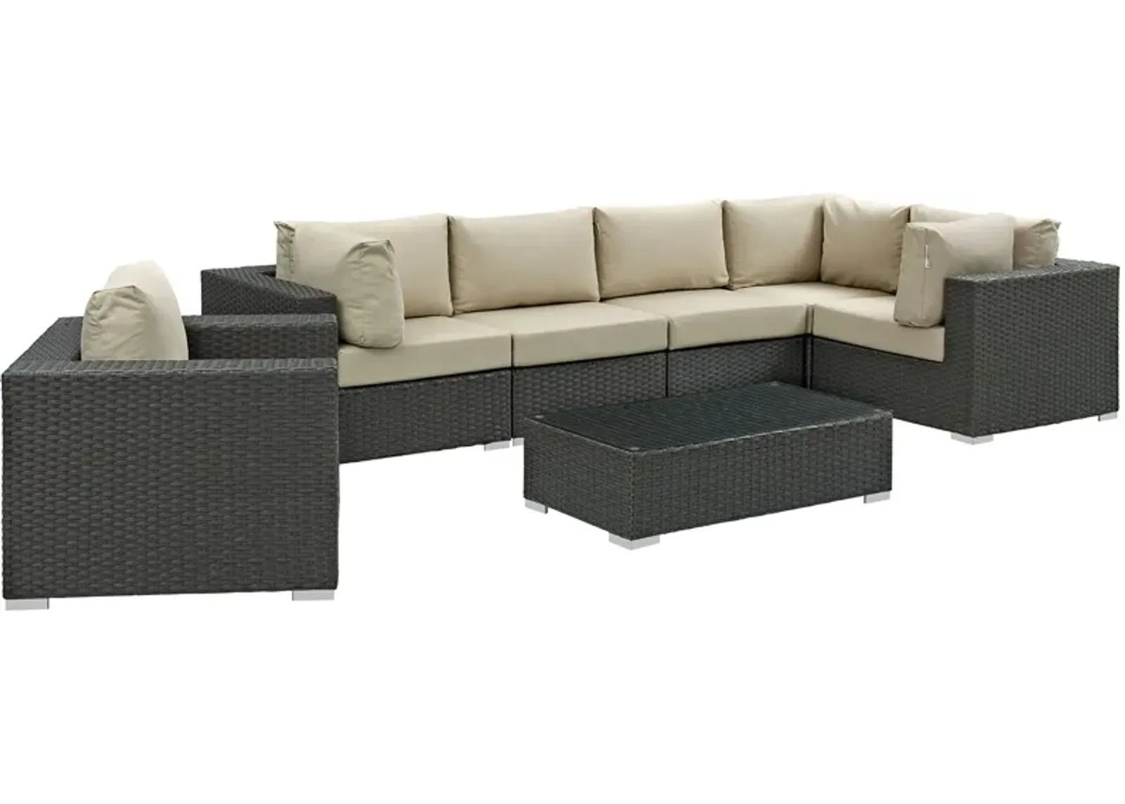 Sojourn 7 Piece Outdoor Patio Sunbrella® Sectional Set