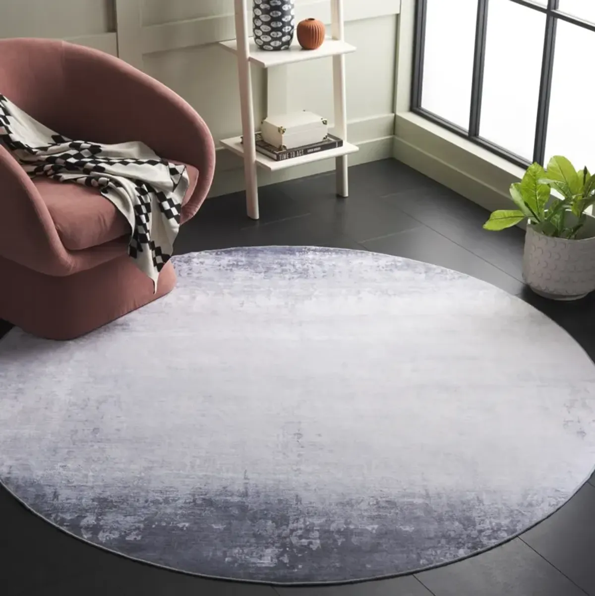 SANTA MONICA 874 LIGHT GREY  6' x 6' Round Round Rug