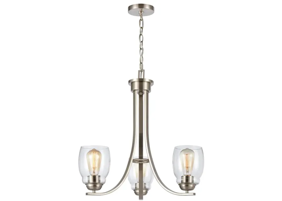 Calistoga 23" Wide 3-Light Chandelier - Brushed Nickel