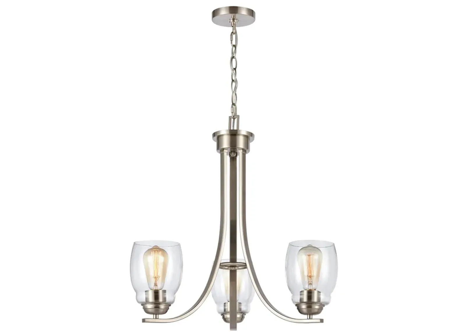 Calistoga 23" Wide 3-Light Chandelier - Brushed Nickel