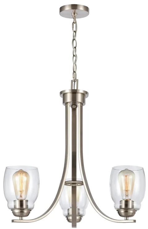 Calistoga 23" Wide 3-Light Chandelier - Brushed Nickel