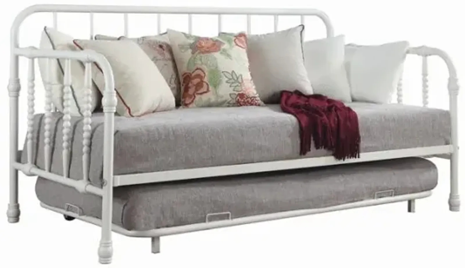 Marina Twin Metal Daybed with Trundle White