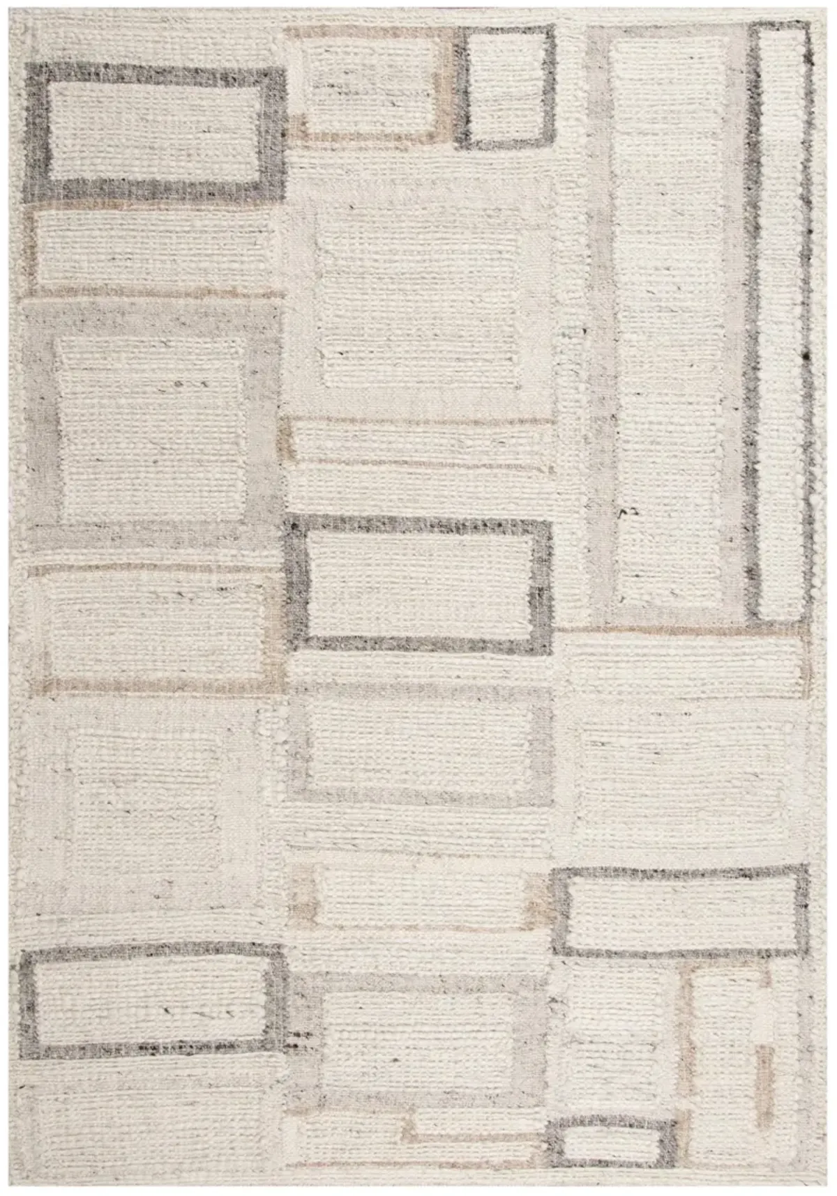 Nova Ivory/Multi  Hand Spun Wool/Cotton 9'x12' Rectangle Rug