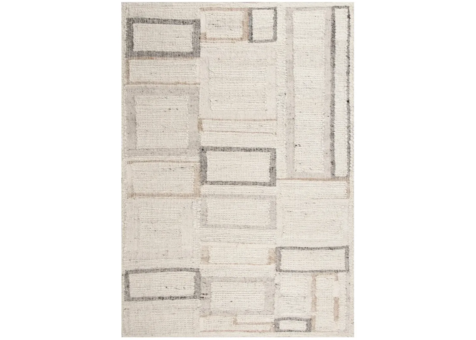 Nova Ivory/Multi  Hand Spun Wool/Cotton 9'x12' Rectangle Rug