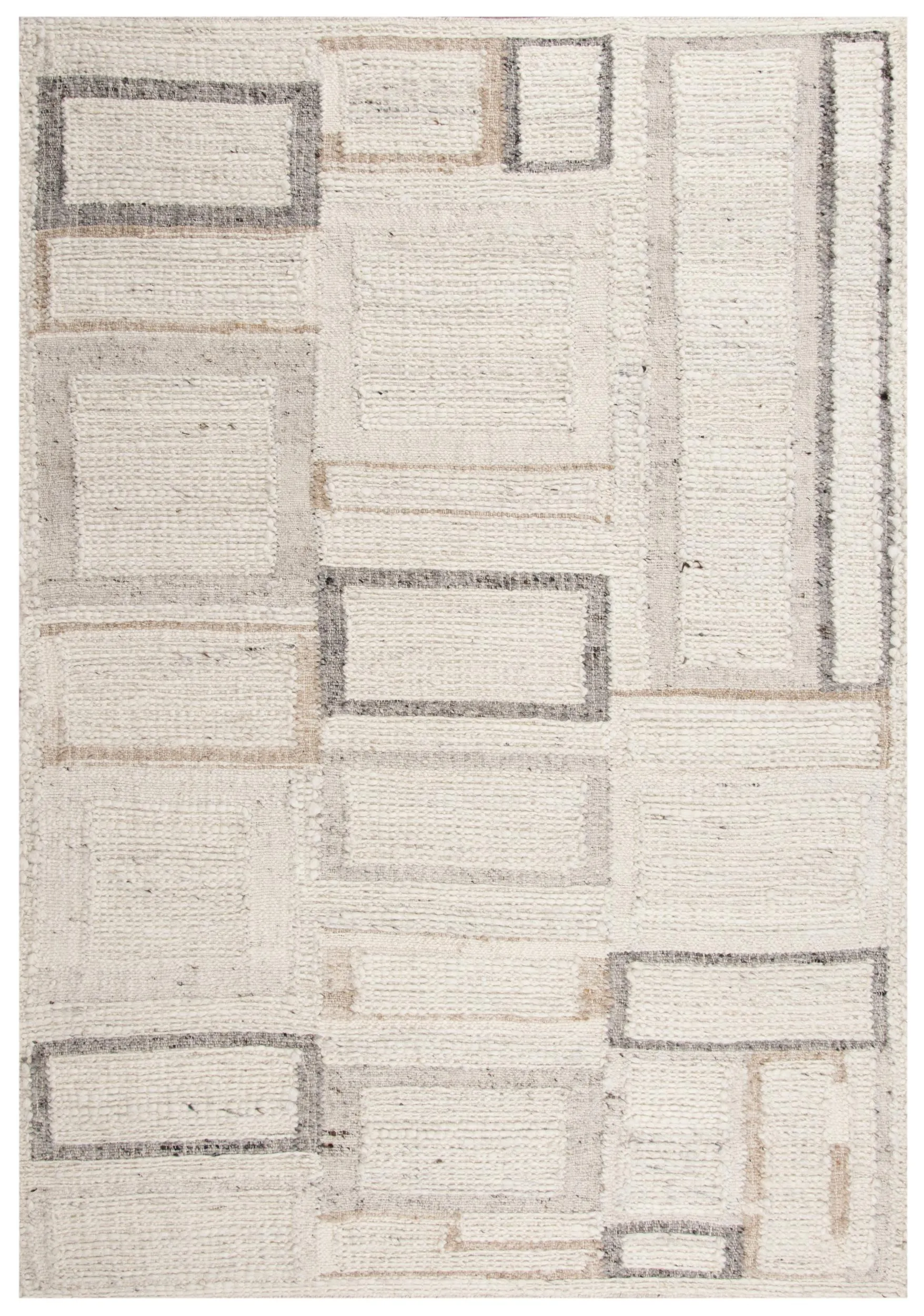 Nova Ivory/Multi  Hand Spun Wool/Cotton 9'x12' Rectangle Rug