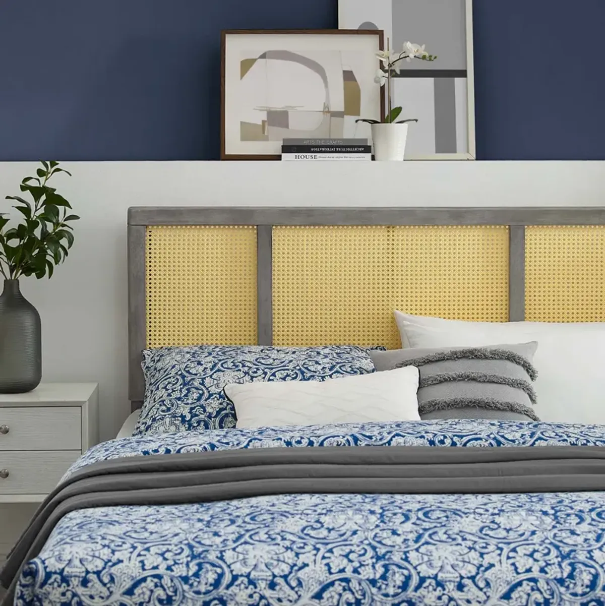 Delmare Cane Full Headboard