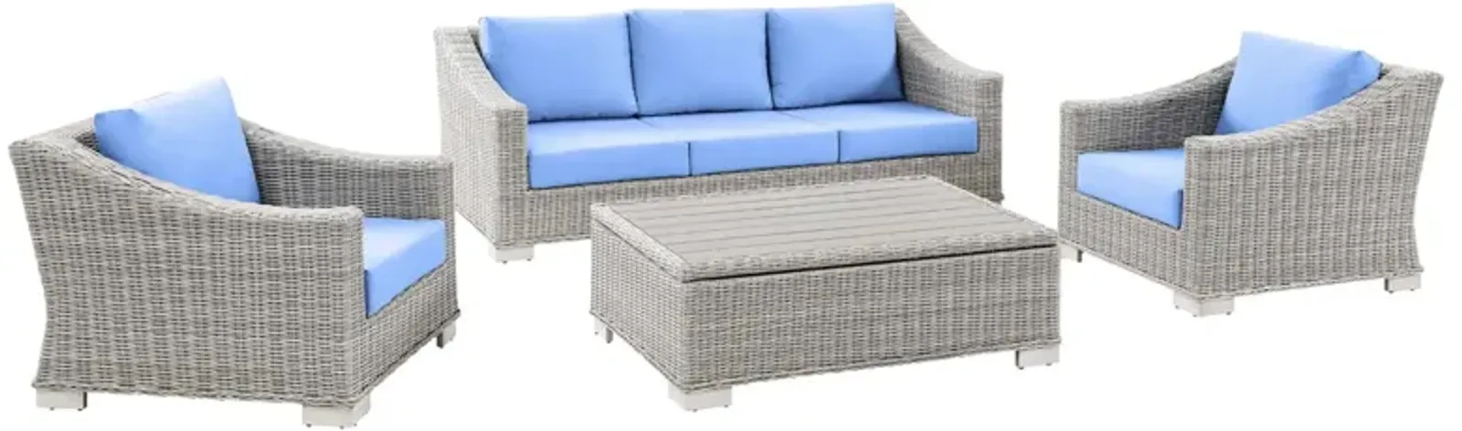 Conway 4-Piece Outdoor Patio Wicker Rattan Furniture Set