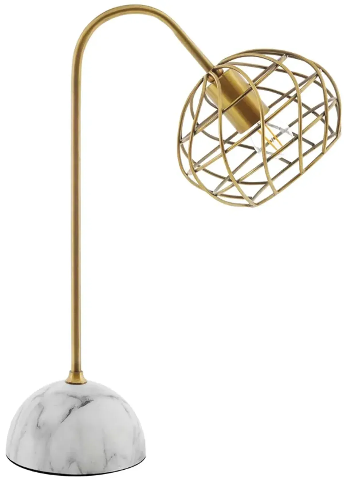 Salient Brass and Faux White Marble Table Lamp