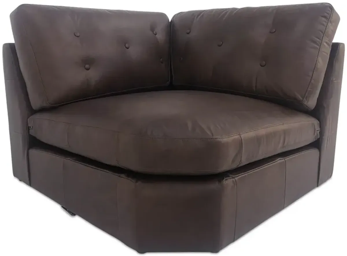 Thurlow Corner Chair Espresso Brown Leather