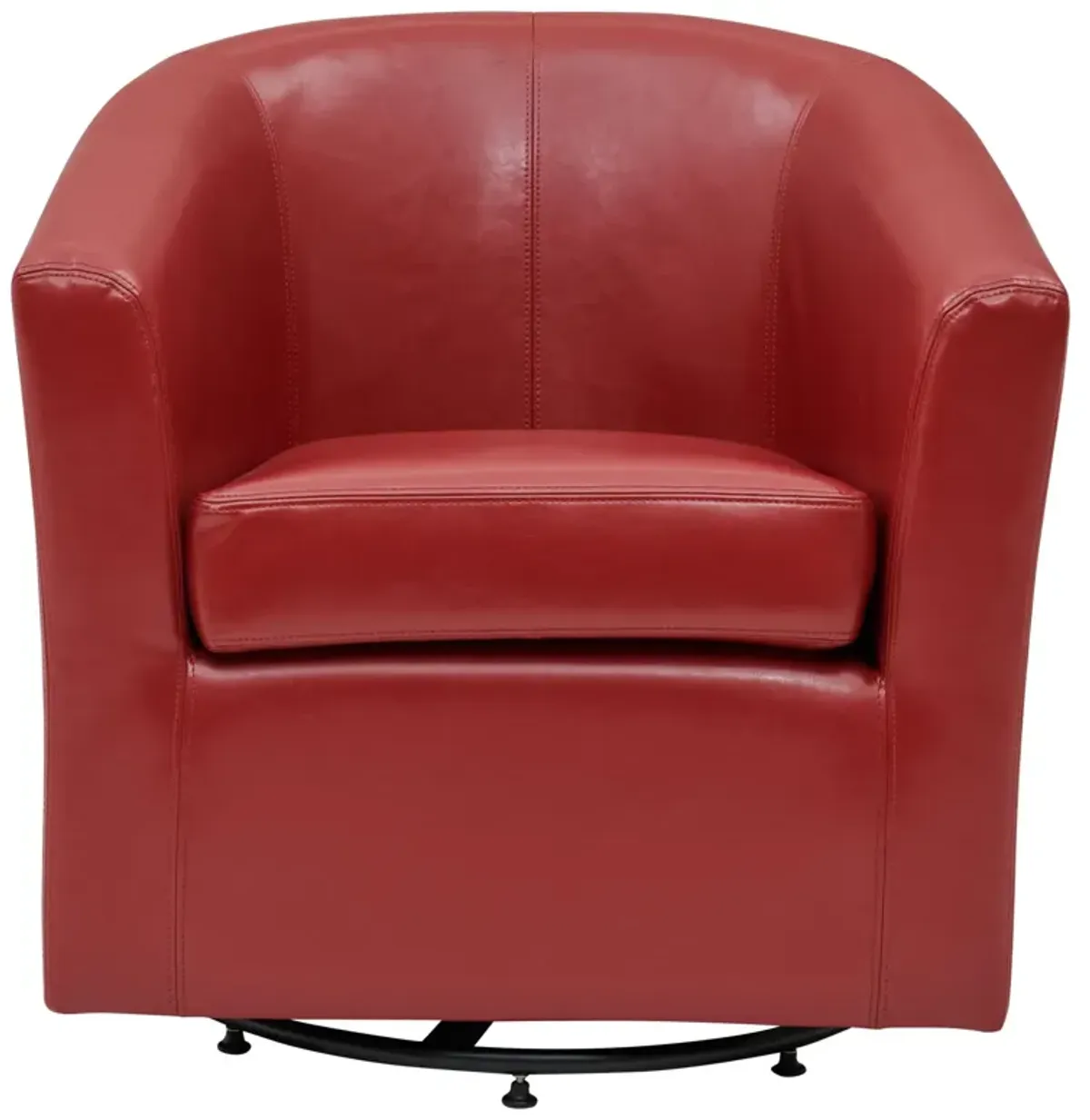 hayden swivel bonded leather accent arm chair, red