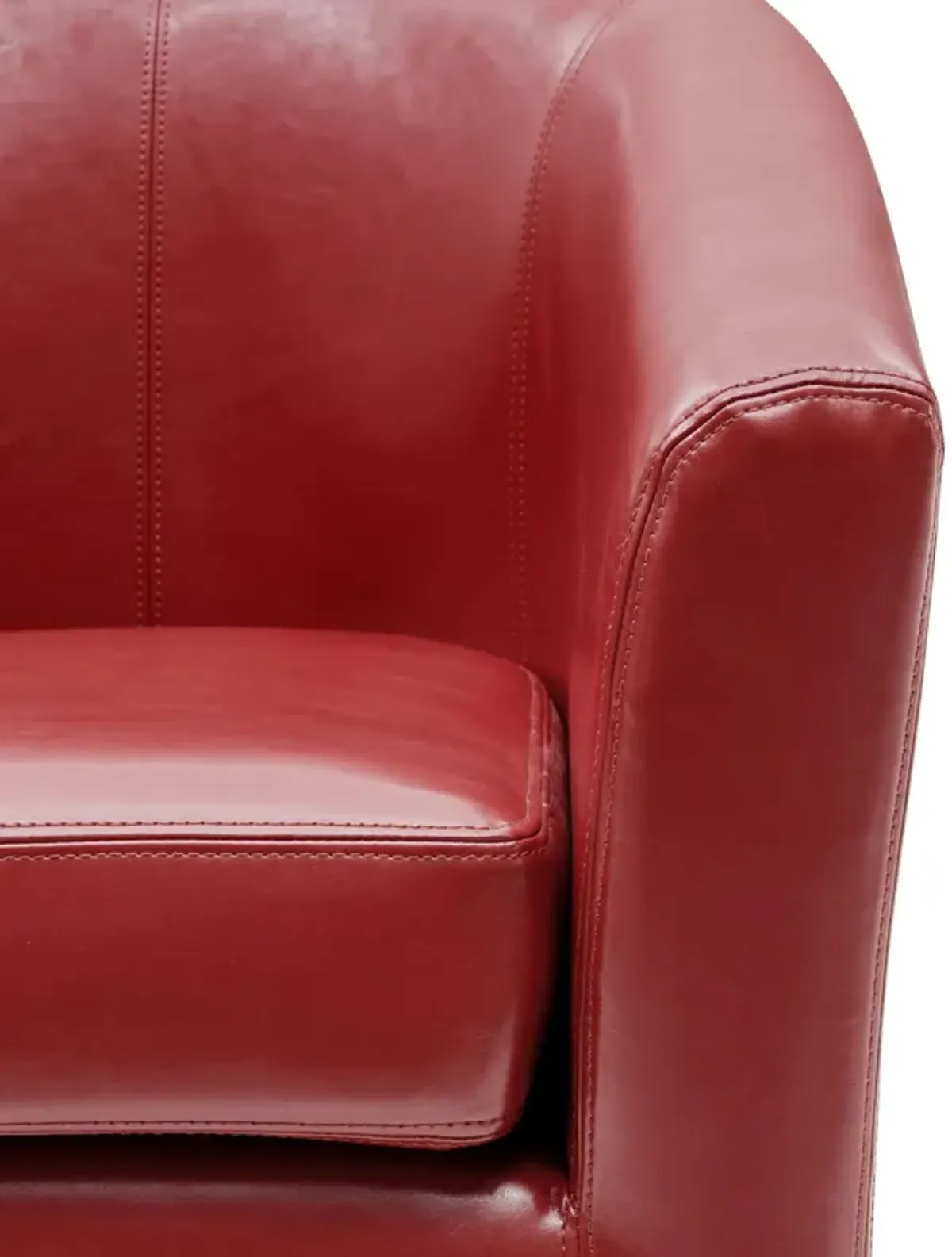 hayden swivel bonded leather accent arm chair, red