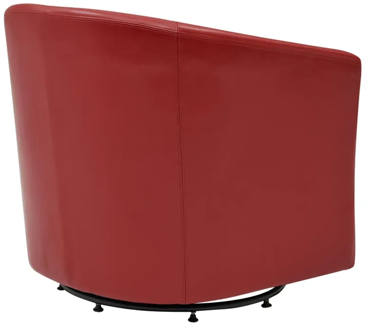 hayden swivel bonded leather accent arm chair, red