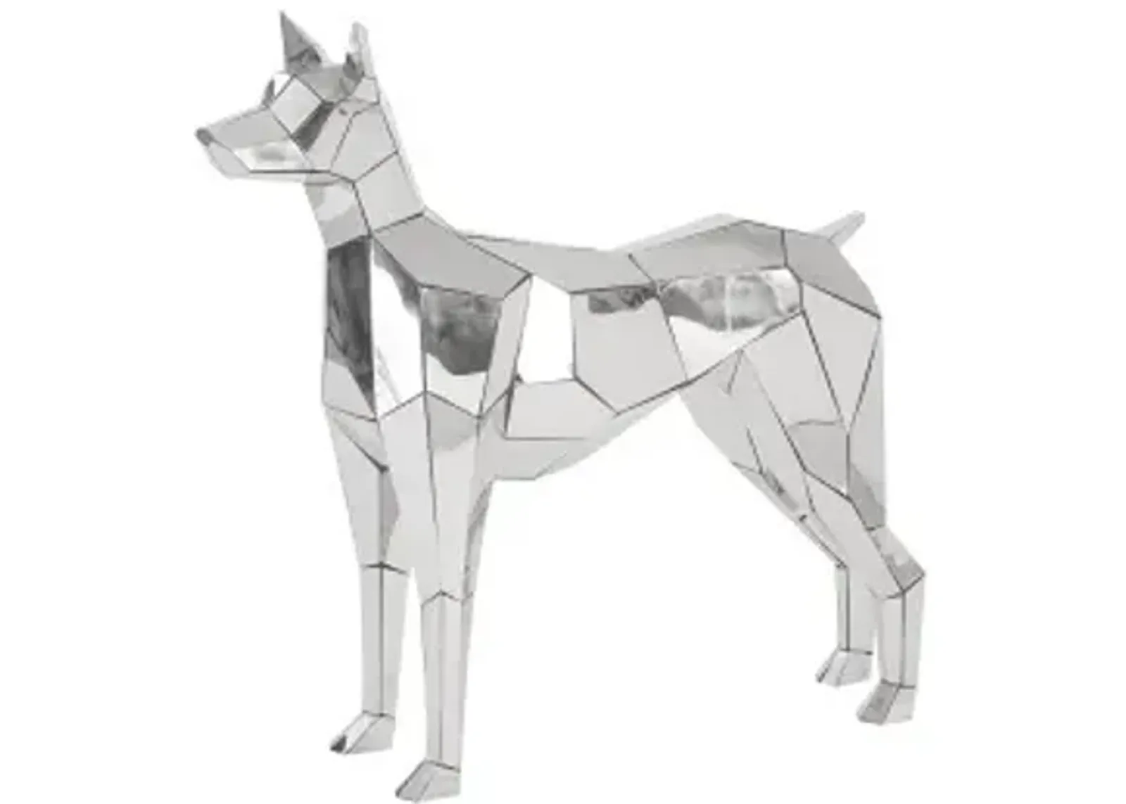 crazy cut dog, stainless steel, silver