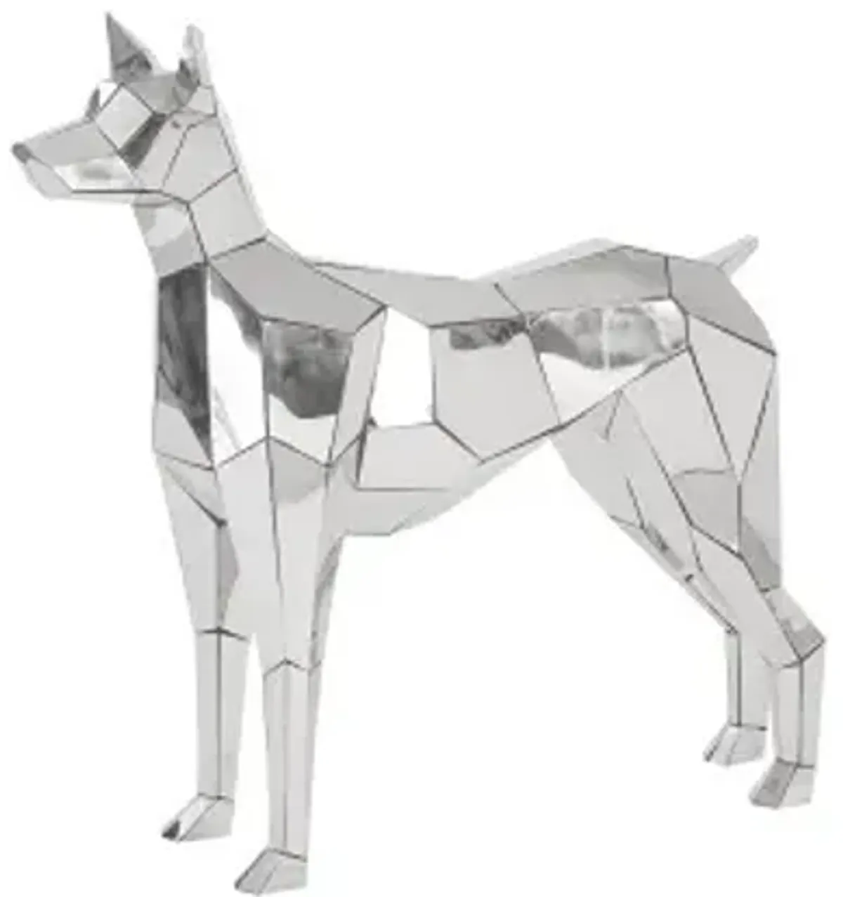 crazy cut dog, stainless steel, silver