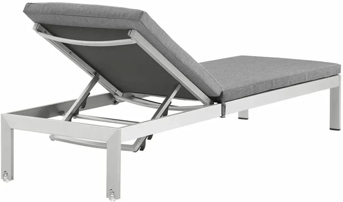 Shore Outdoor Patio Aluminum Chaise with Cushions