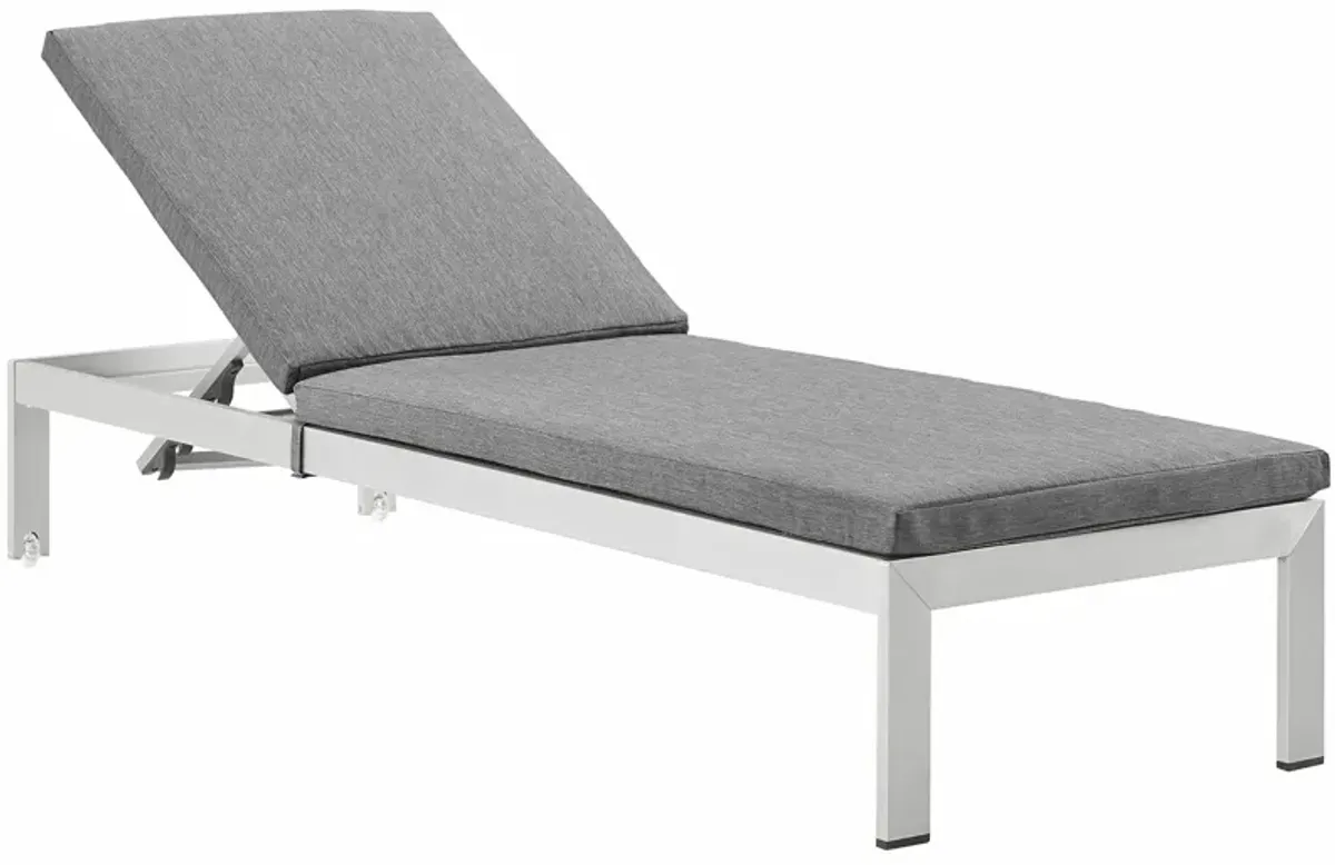 Shore Outdoor Patio Aluminum Chaise with Cushions