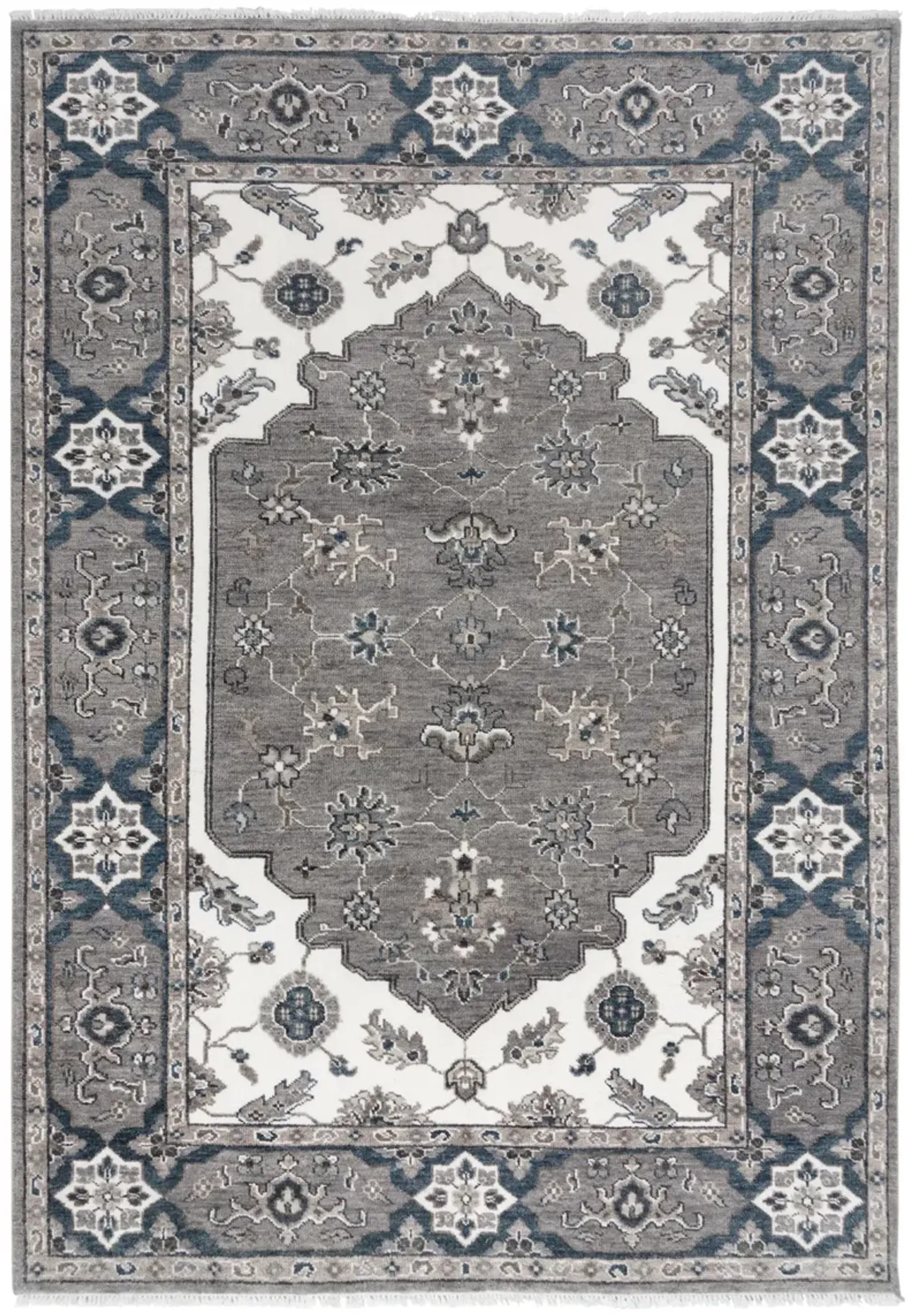 Historia Gray/Ivory Persian/Classic Wool 9'x12' Rectangle Rug