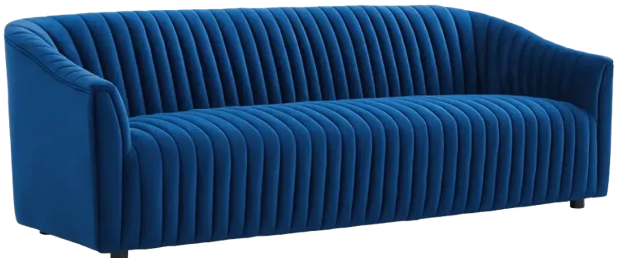 Announce Performance Velvet Channel Tufted Sofa