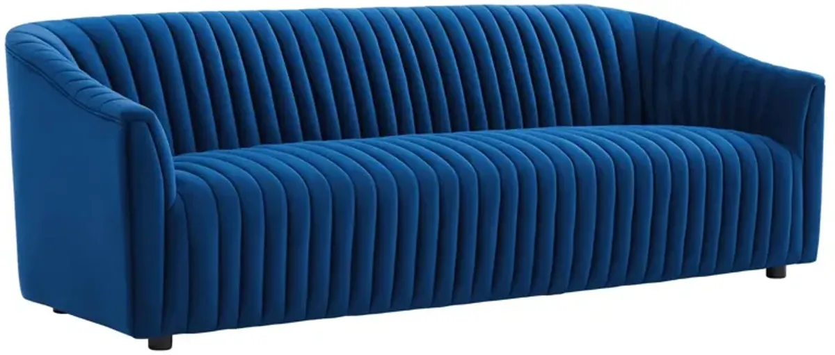 Announce Performance Velvet Channel Tufted Sofa