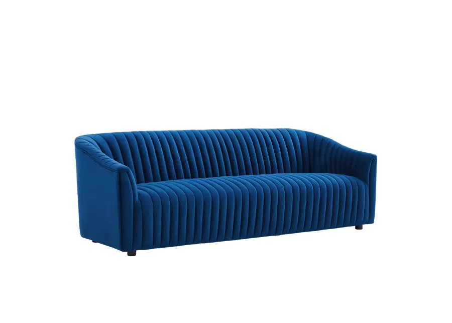 Announce Performance Velvet Channel Tufted Sofa